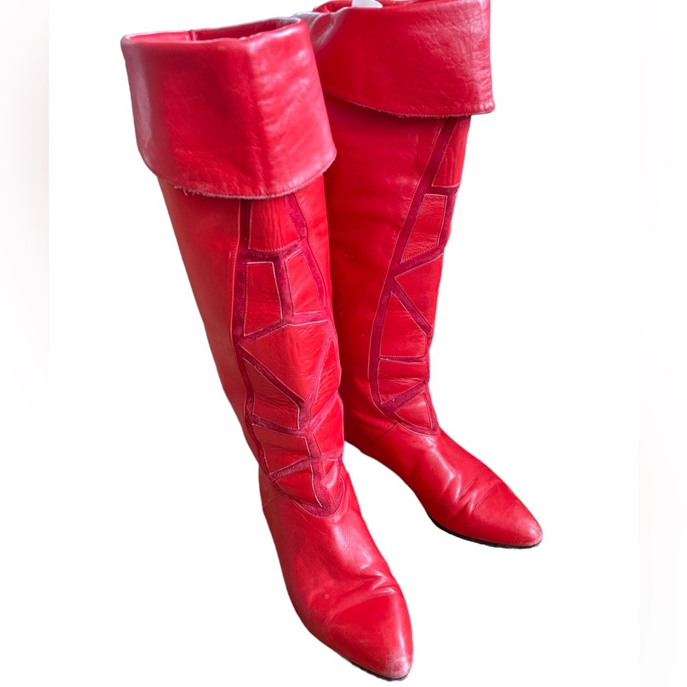 Vintage Italian Capiricci Red Leather Boots